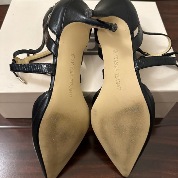 Ivanka Trump Tenice Pointy Toe Pumps (Black Leather) - Picture 10 of 10